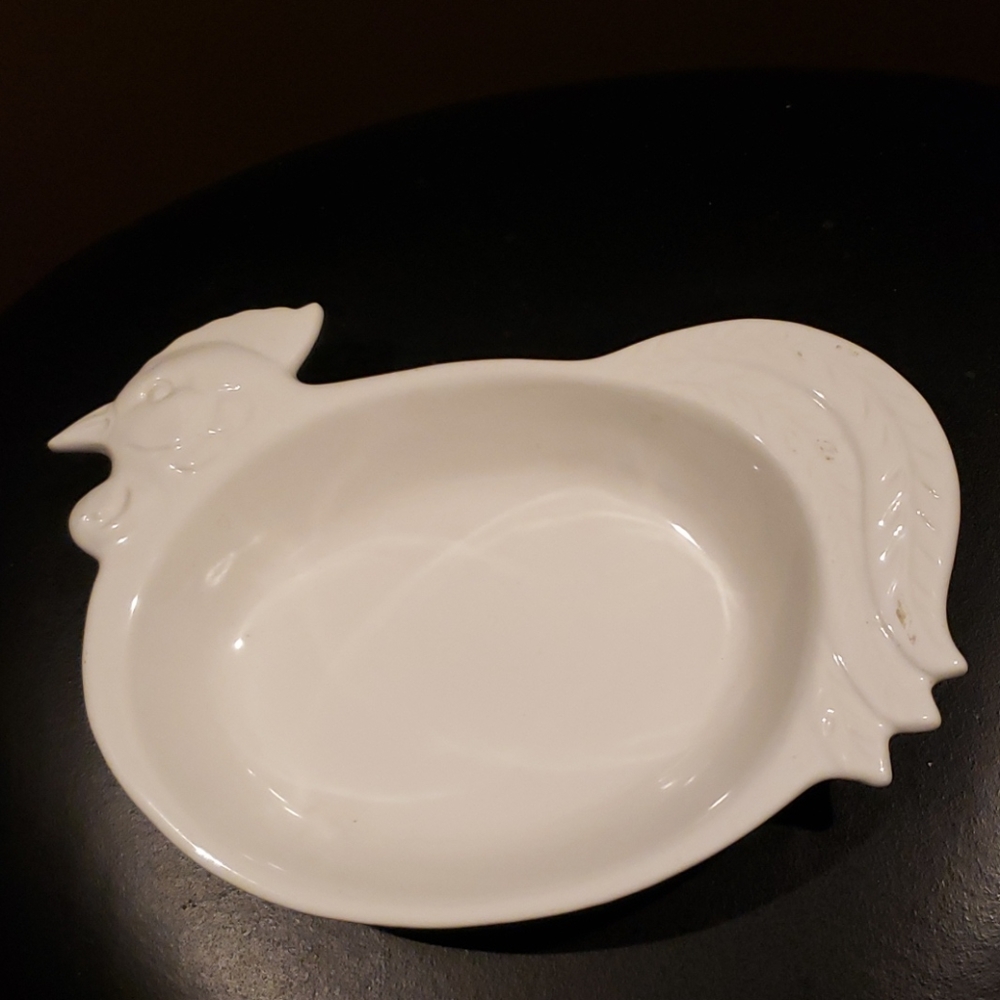 Vintage Chicken/Rooster White Dish.